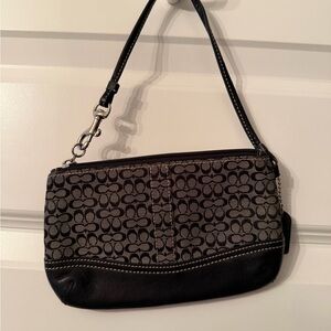 Coach Black and Gray Patterned Wristlet